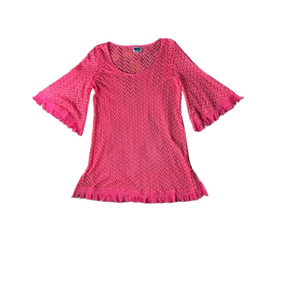 Pink Marilee Fringe-Hem Cover - Picture 2 of 3